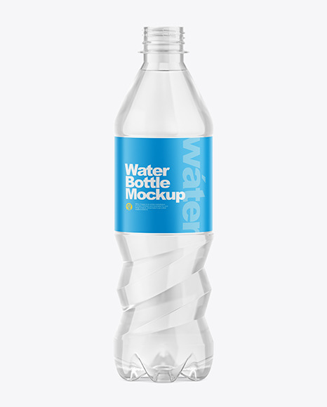 500ml Clear Plastic Water Bottle Mockup