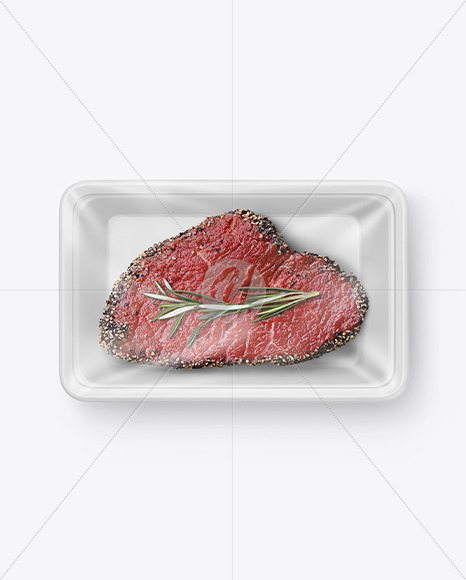 Plastic Tray W/ Meat Mockup