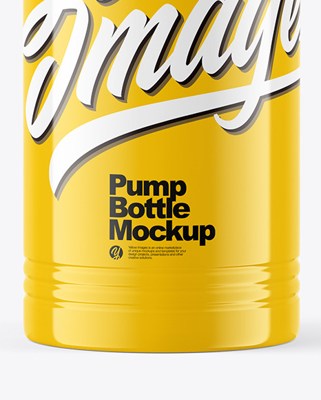 Glossy Pump Bottle Mockup