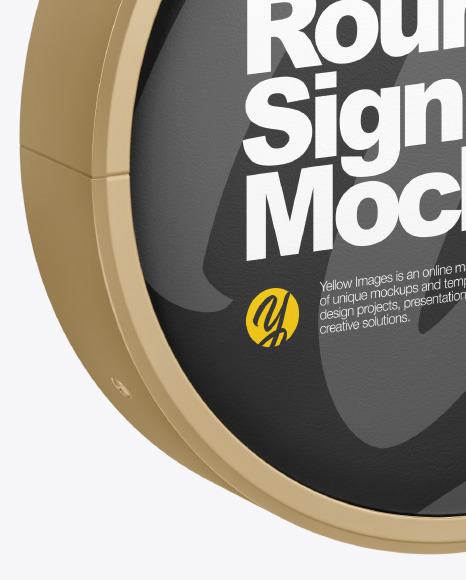 Metallic Round Signboard Mockup