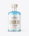 Clear Glass Gin Bottle with Wooden Cap Mockup