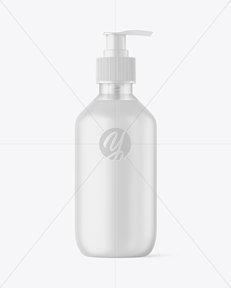 Frosted Cosmetic Bottle with Pump Mockup