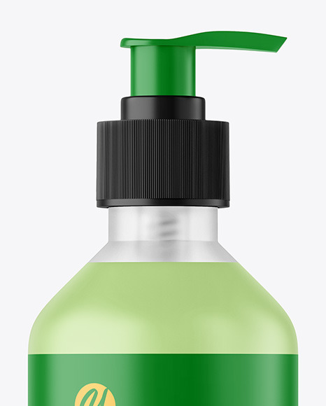 Frosted Cosmetic Bottle with Pump Mockup