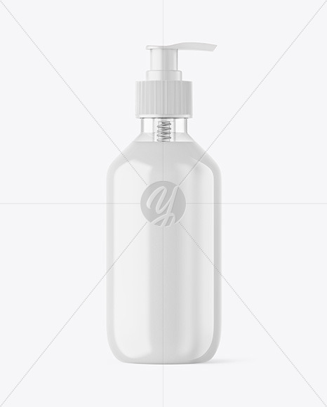 Clear Cosmetic Bottle with Pump Mockup