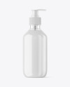 Clear Cosmetic Bottle with Pump Mockup