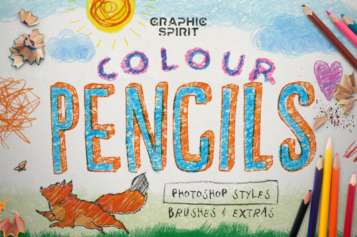 COLOUR PENCIL BOX Photoshop Styles COLOUR PENCIL BOX Photoshop Styles