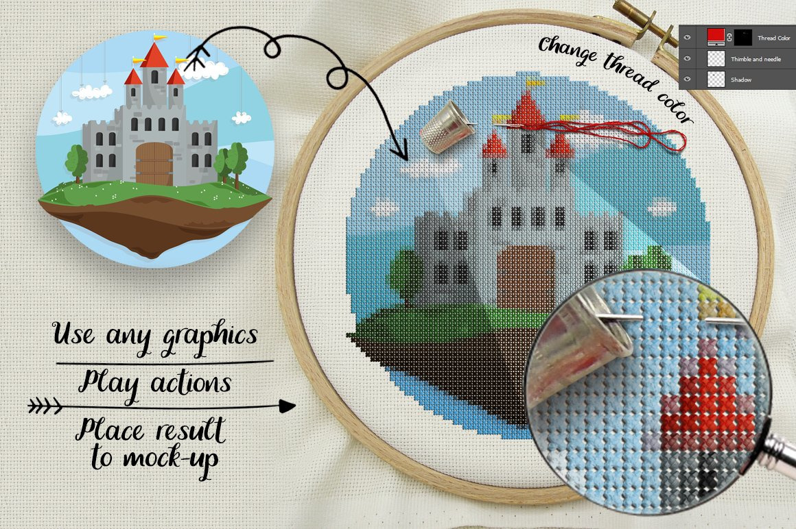 Cross Stitch Photoshop Action Cross Stitch Photoshop Action