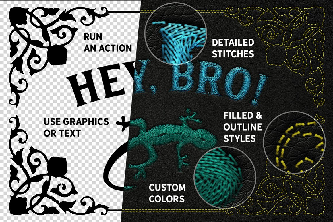 Machine Embroidery Photoshop Actions