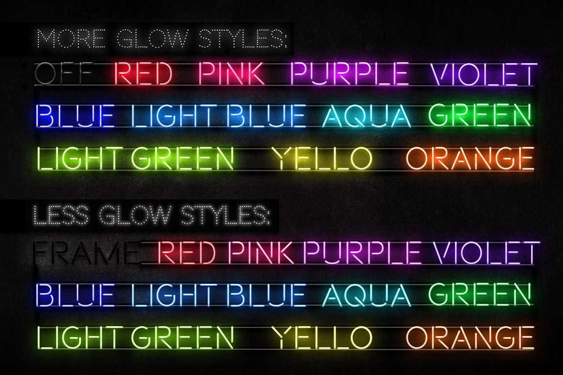 Neon Text Layer Styles & Extras Neon Text Layer Styles & Extras