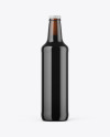 500ml Dark Amber Stout Beer Bottle Mockup