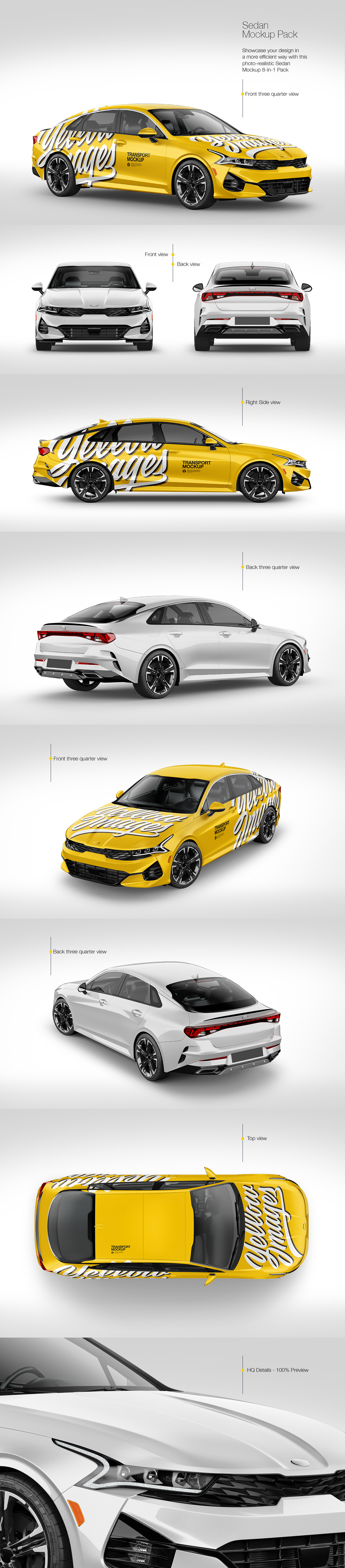 Sedan Mockup Pack Sedan Mockup Pack