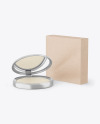 Metallic Compact Powder With Kraft Box Mockup