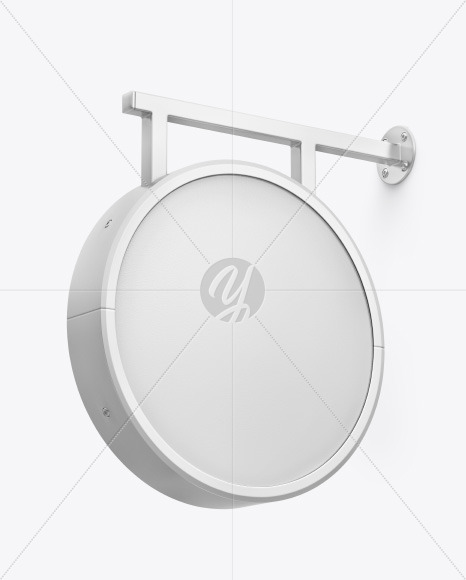 Metallic Round Signboard Mockup