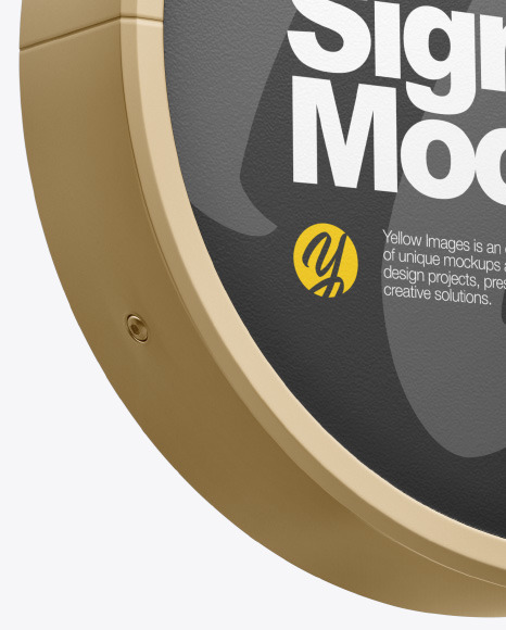 Metallic Round Signboard Mockup