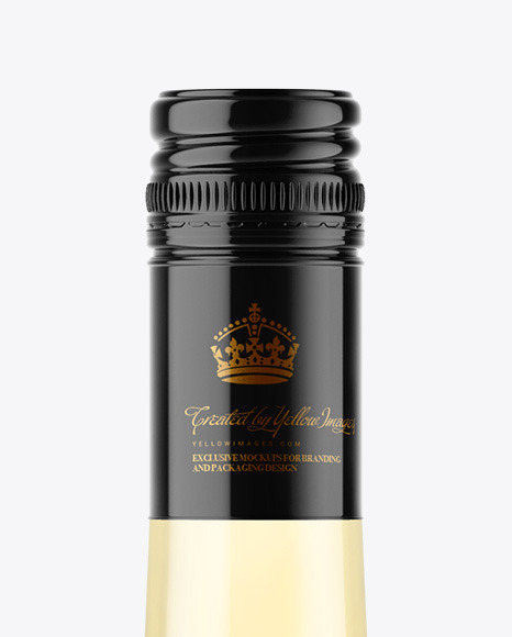 Clear Glass White Wine Bottle with Screw Cap Mockup