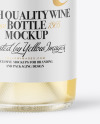 Clear Glass White Wine Bottle with Screw Cap Mockup