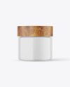 60ml Glossy Jar W/ Wooden Lid Mockup