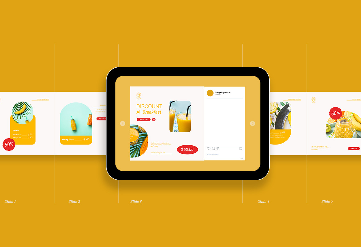 Fresh Food Ads Instagram Carousel Template Fresh Food Ads Instagram Carousel Template
