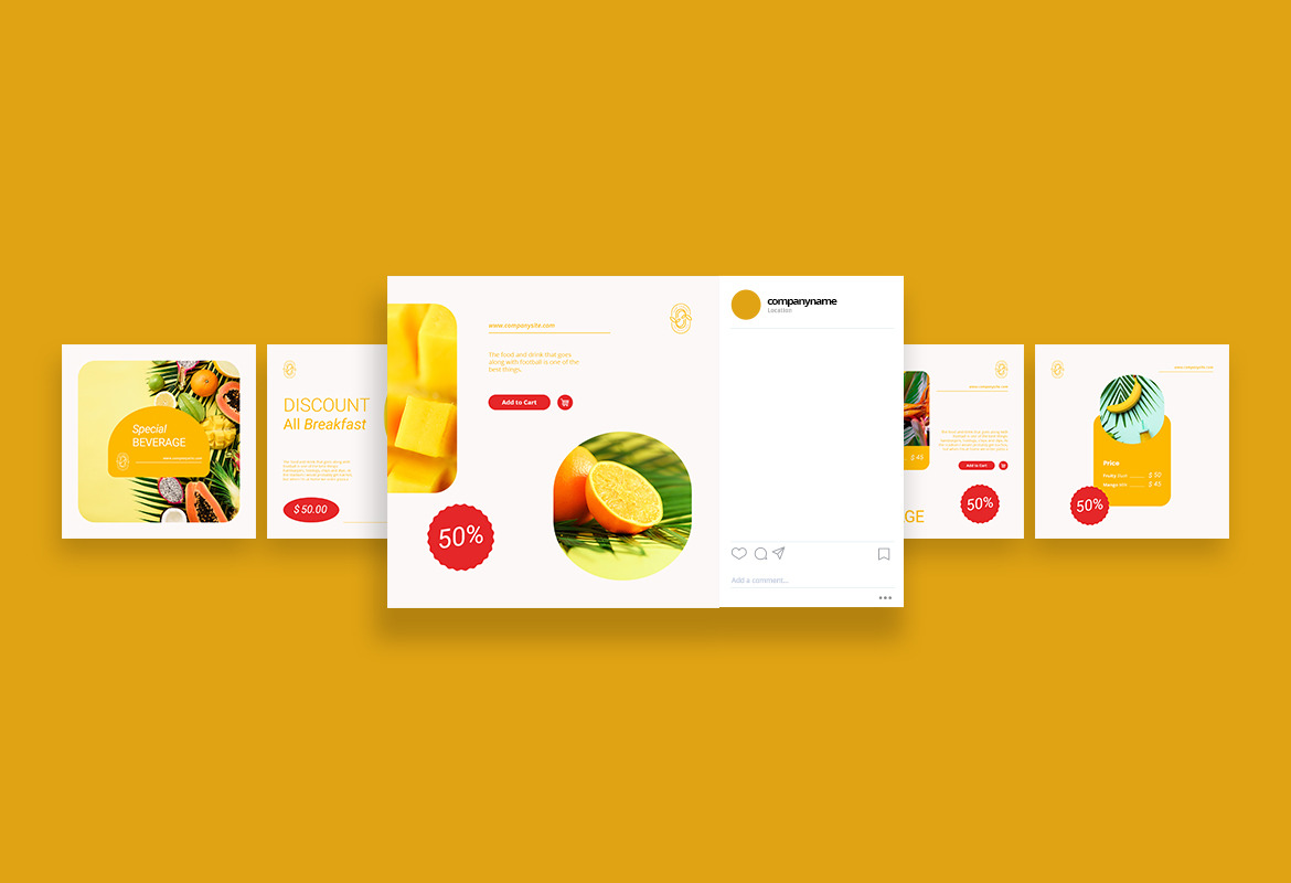 Fresh Food Ads Instagram Carousel Template Fresh Food Ads Instagram Carousel Template