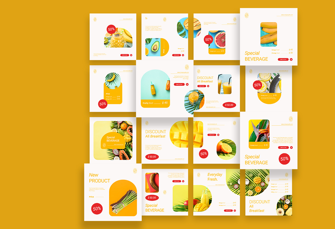Fresh Food Ads Instagram Carousel Template Fresh Food Ads Instagram Carousel Template
