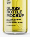 Color Liquid Glass Cosmetic Bottle with Pump Mockup