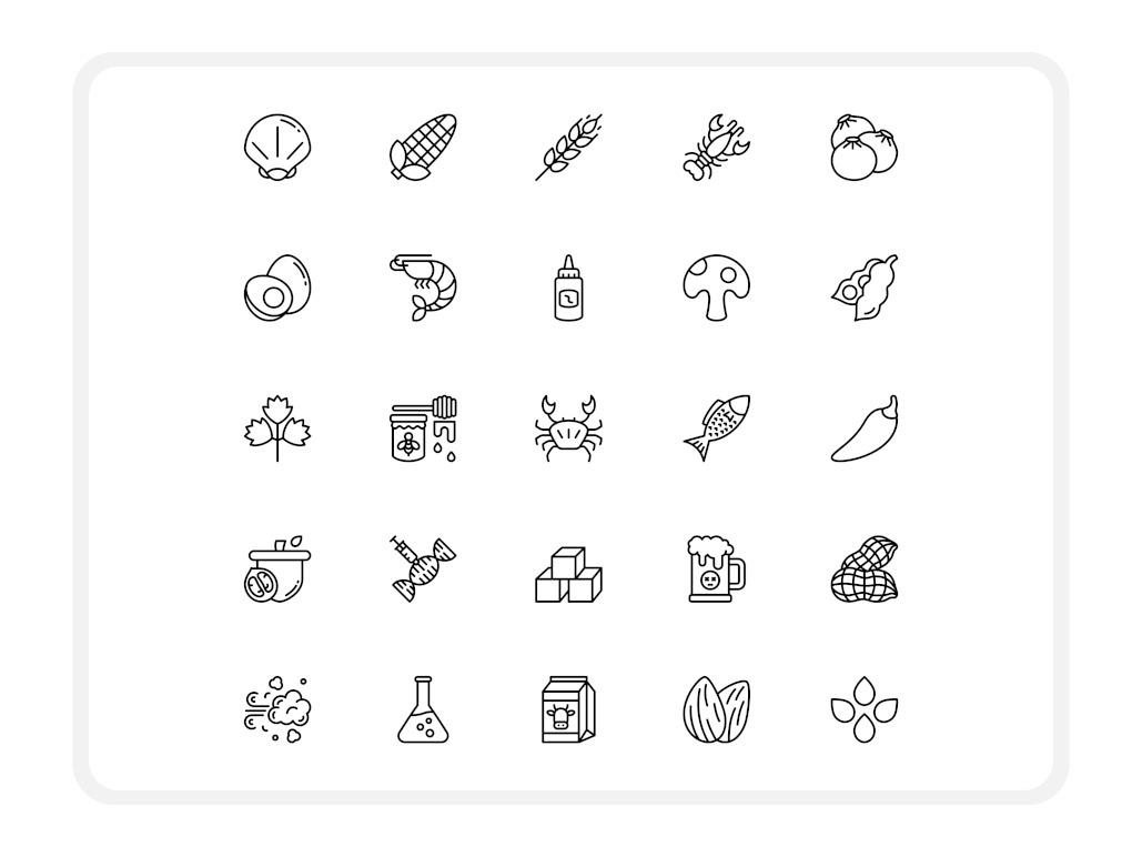 Allergenic Food Icon Pack