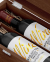 Wooden Box W/ Glossy Bottles Mockup