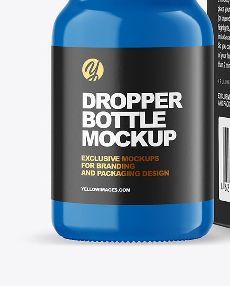 Glossy Bottle with Box Mockup