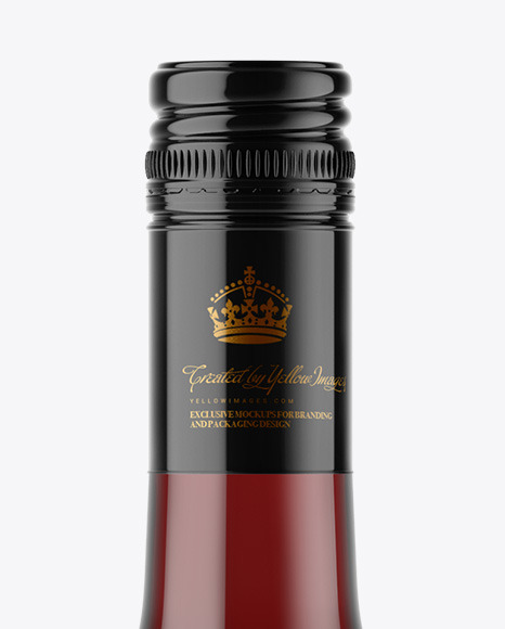 Clear Glass Red Wine Bottle with Screw Cap Mockup