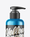 Glossy Metallic Soap Bottle w/ Pump Mockup