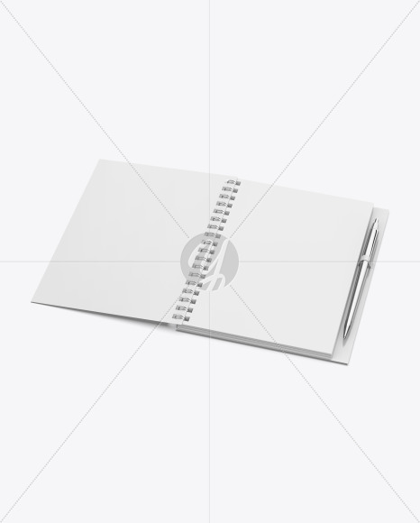 Notebook With Metal Writing Pen Mockup