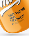 Glossy Wet Wipes Jar Mockup