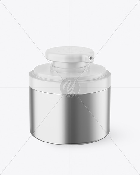 Metallic Cosmetic Jar with Pump Mockup