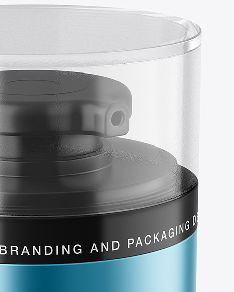 Metallic Cosmetic Jar with Pump Mockup