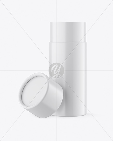 Opened Matte Paper Tube Mockup