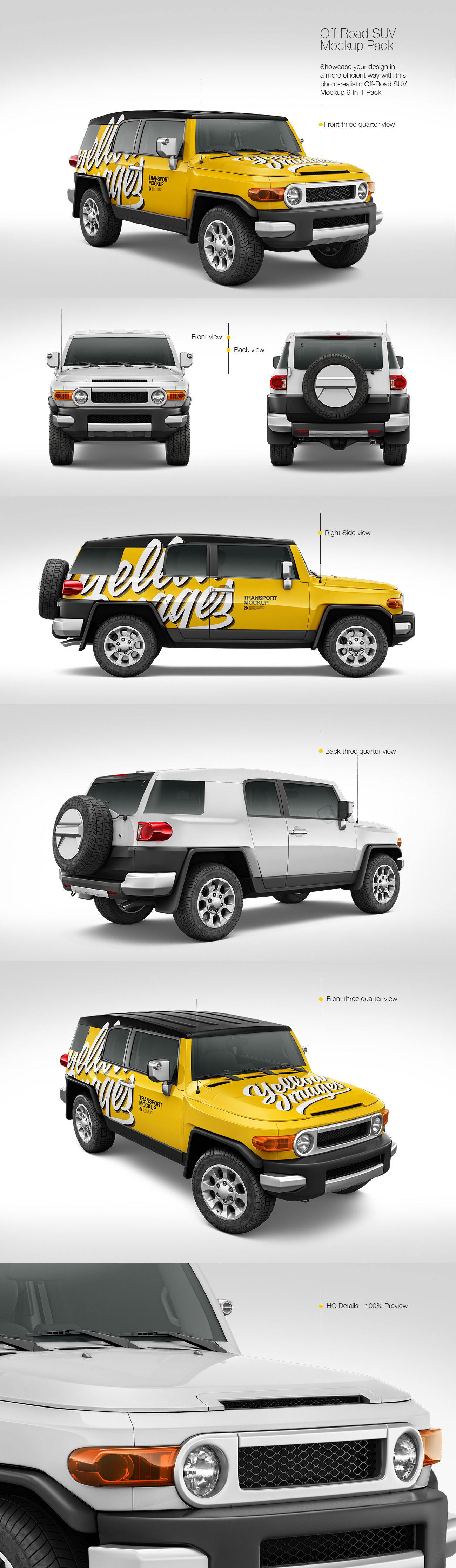 Off-Road SUV Mockup Pack Off-Road SUV Mockup Pack