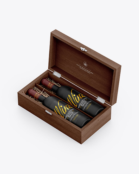 Wooden Box W/ Matte Bottles Mockup