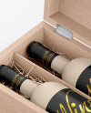 Wooden Box W/ Matte Bottles Mockup