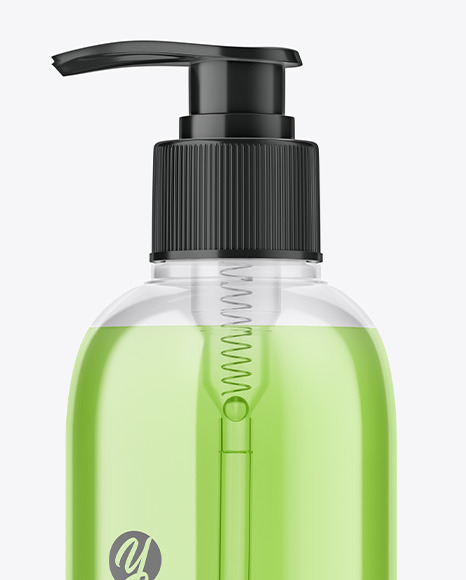 Clear plastic Bottle w/ Pump Mockup