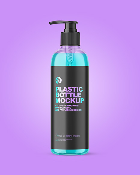 Clear plastic Bottle w/ Pump Mockup