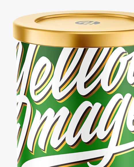 Coffee Tin Can with Matte Finish Mockup