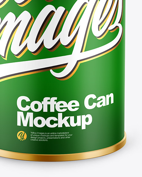 Coffee Tin Can with Matte Finish Mockup