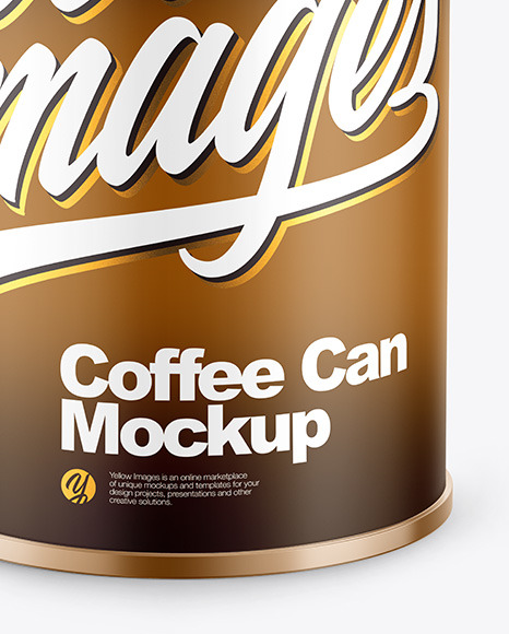 Coffee Tin Can with Matte Finish Mockup