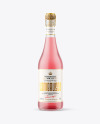 Frosted Glass Bottle w/ Pink Wine Mockup