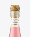 Frosted Glass Bottle w/ Pink Wine Mockup