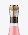 Frosted Glass Bottle w/ Pink Wine Mockup