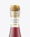 Frosted Glass Bottle w/ Red Wine Mockup