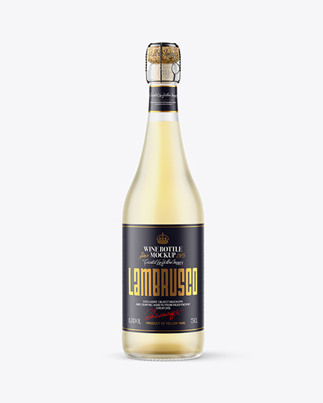 Frosted Glass Bottle w/ White Wine Mockup