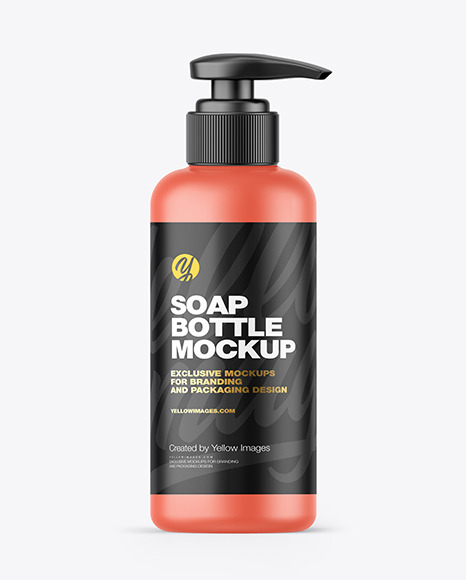 Matte Soap Bottle w/ Pump Mockup