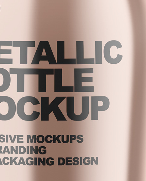 Glossy Metallic Bottle Mockup